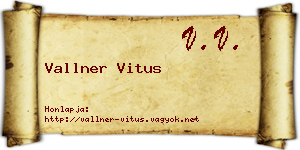 Vallner Vitus névjegykártya